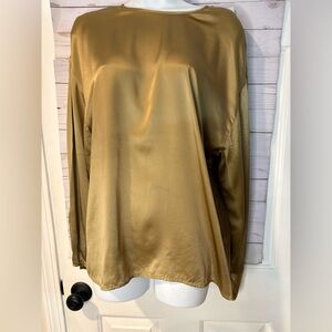Ellen Tracy Gold Satin Blouse